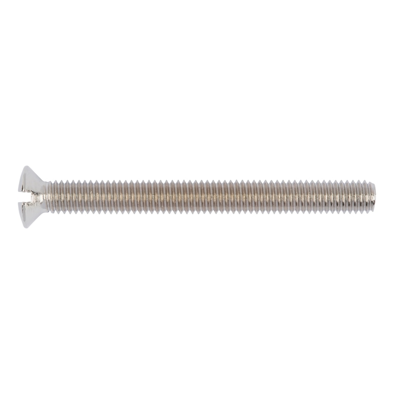 Slotted raised countersunk head screw DIN 964, brass, nickel-plated (E2J) - 1