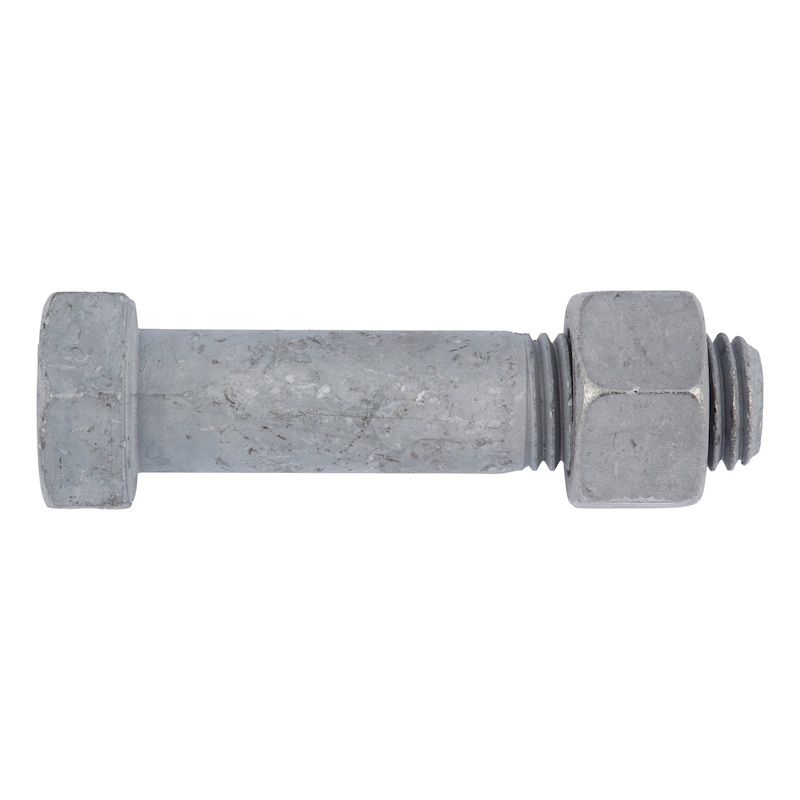 Hexagonal bolt with shank SB FITTINGS DIN EN 15048-1 DIN 7990, steel 5.6, hot-dip galvanised (hdg) - 1