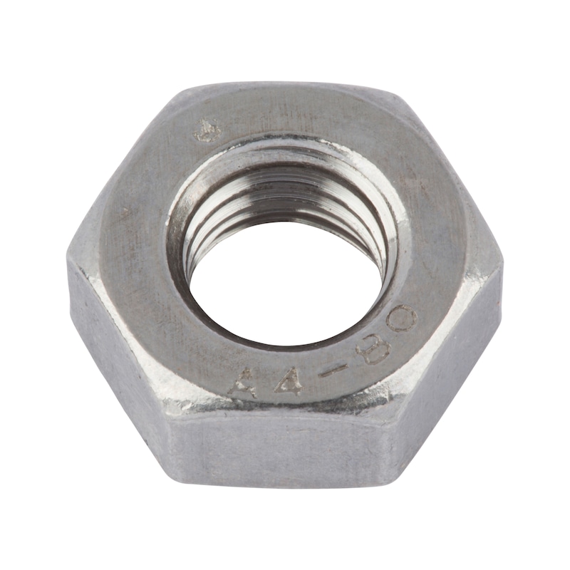 Hexagonal nut with clamping piece (all-metal) DIN 980, similar to A4 stainless steel, tin-plated (SN) - NUT-HEX-SLOK-SIDIN980-A4-(SN)-WS8-M5