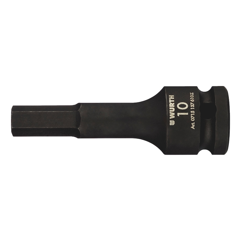 1/2-inch impact socket wrench insert For hexagon socket screws, metric, long - 1