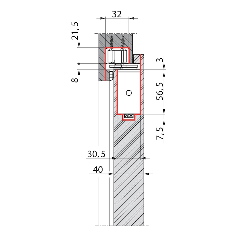 Closing sequence selector With UTS 760 for concealed mounting in the door leaf - 4
