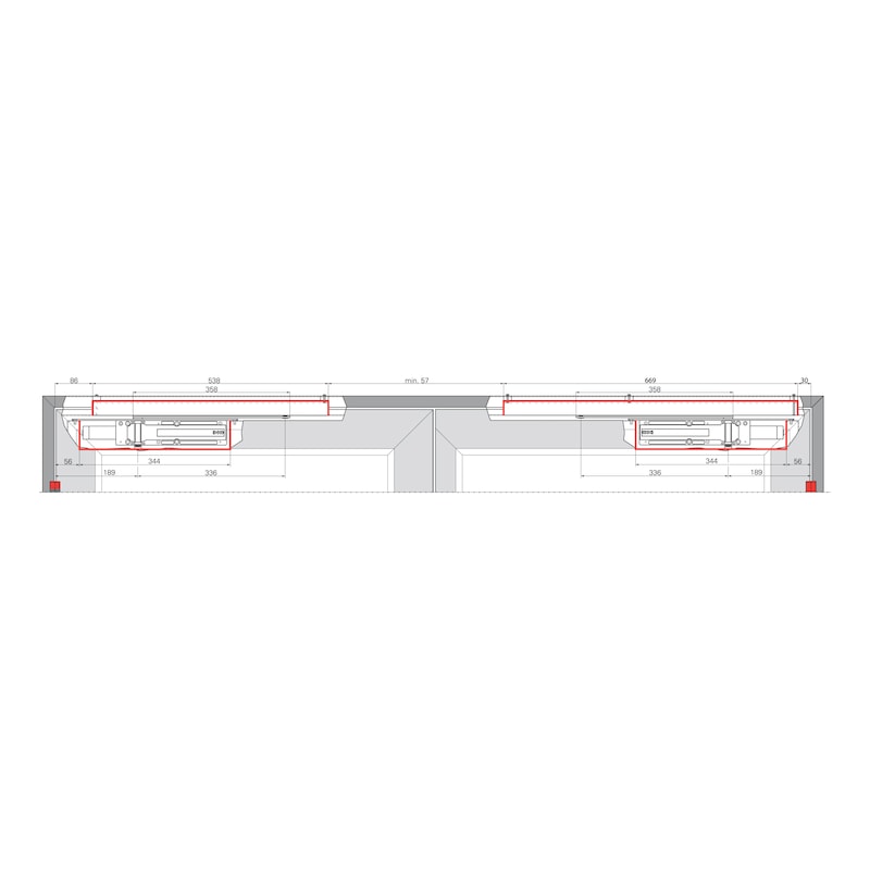 Closing sequence selector With UTS 760 for concealed mounting in the door leaf - 2
