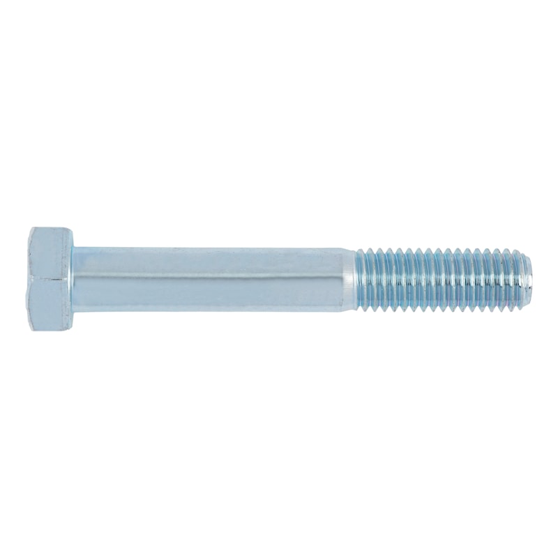 Sechskantschraube mit Schaft ISO 4014, Stahl 10.9, verzinkt blau passiviert (A2K) - 1