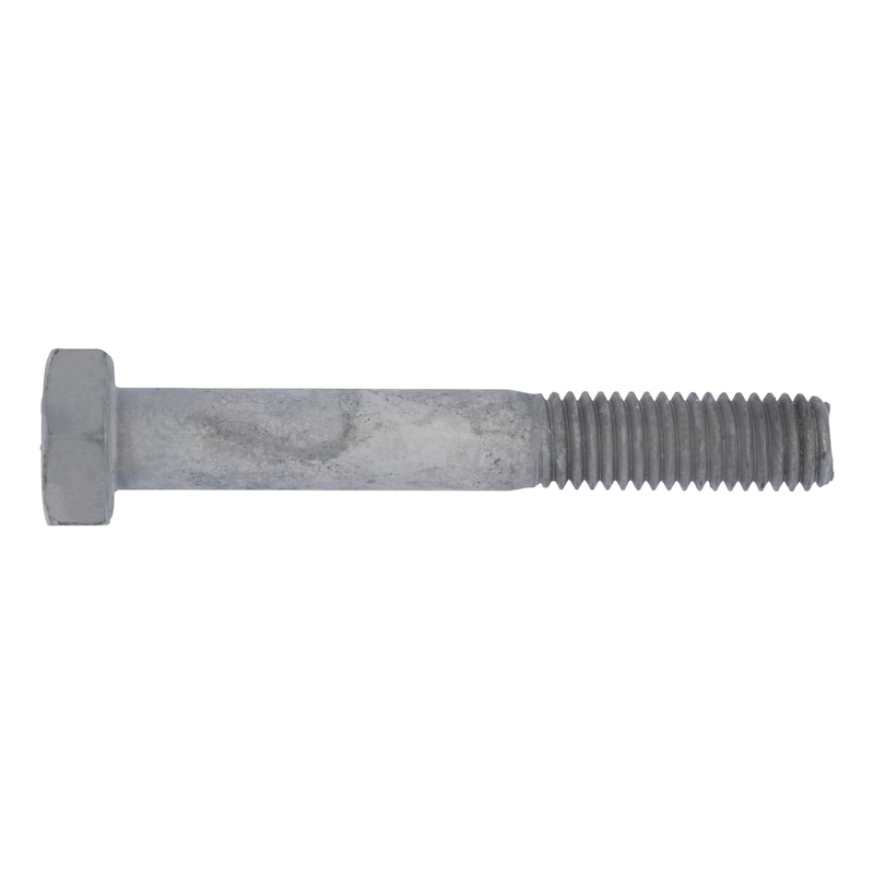 Hex head screw with shank ISO 4014, steel 8.8U, hot-dip galvanised - 1