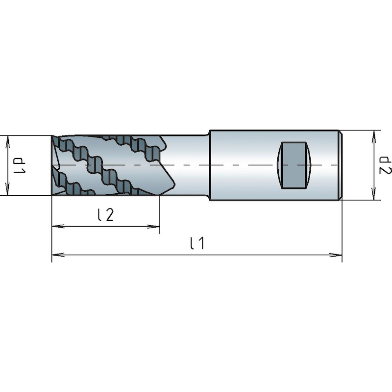 HPT-Schaftfräser, kurz, zentrumschneidend DIN 844K - 2