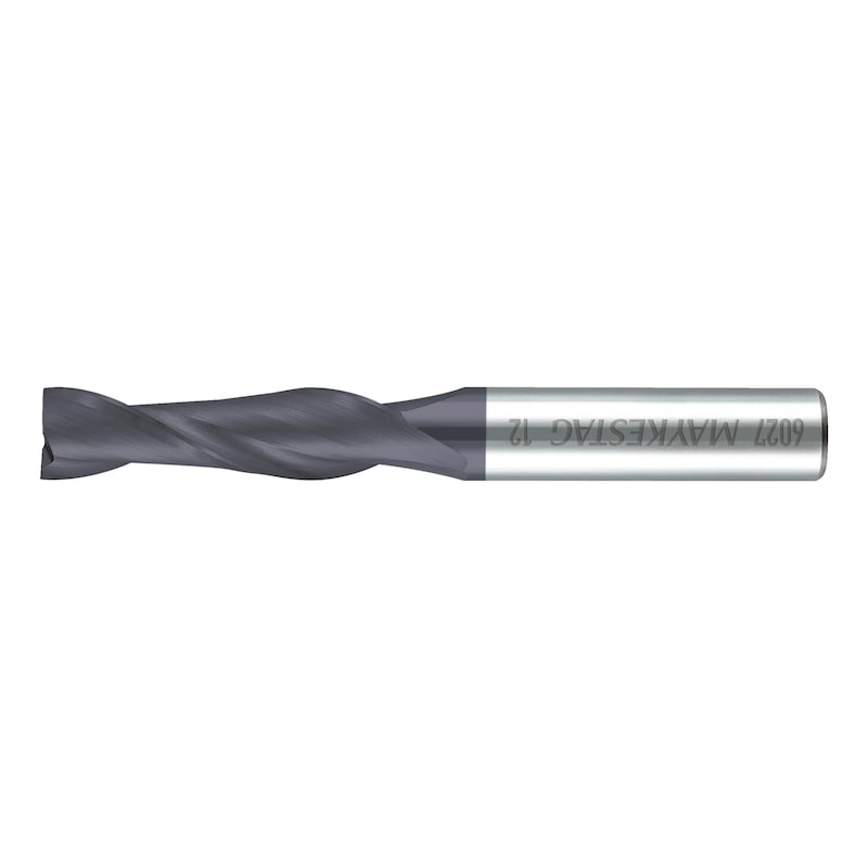 Solid carbide end mill, long, twin blade - 1