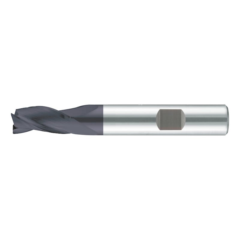 Solid carbide end mill DIN 6527L, long, triple blade with reinforced shank - 1