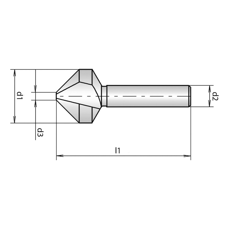Conical countersink blue ring HSS, DIN 335C, 90°  - 2