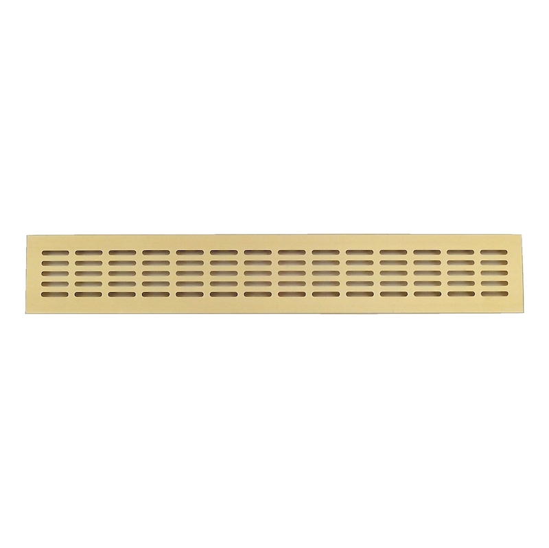 Lüftungsgitter mit ovaler Schlitzlochung 28 x 5 mm - LUEFTGITR-ALU-GOLD/F3-80/1000MM