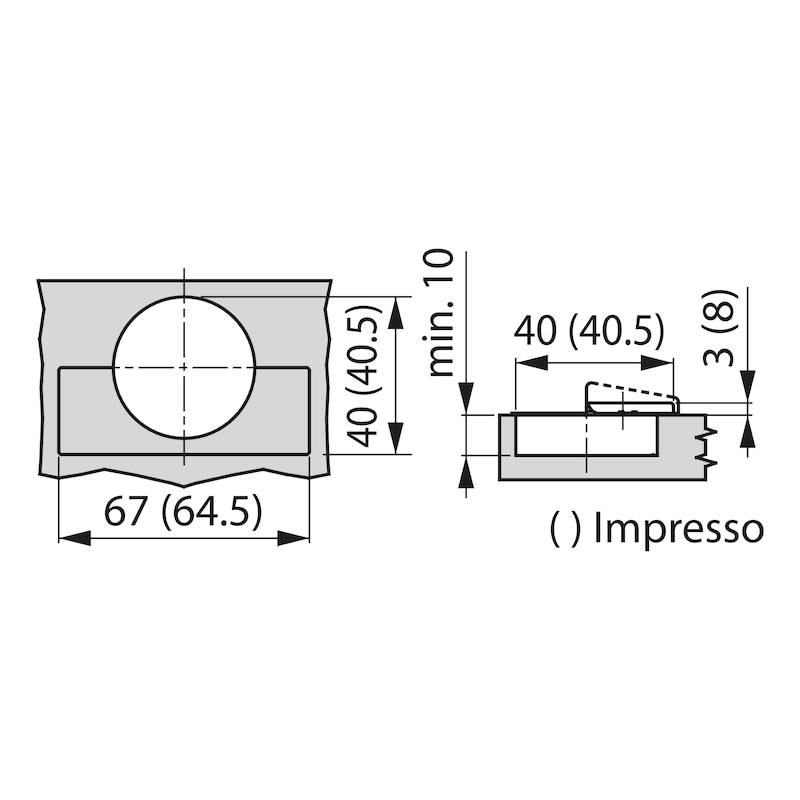 Verborgen scharnier TIOMOS Impresso 155 - SHAN-T-IMPRESSO-160-HS-BB-K03