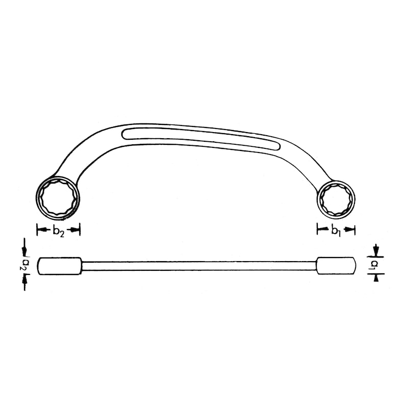 Spanner with square lug for ring nuts - 2