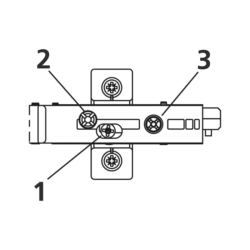 Cross mounting plate TIOMOS 1D with four-point attachment for a secure connection to the side of the furniture - 2