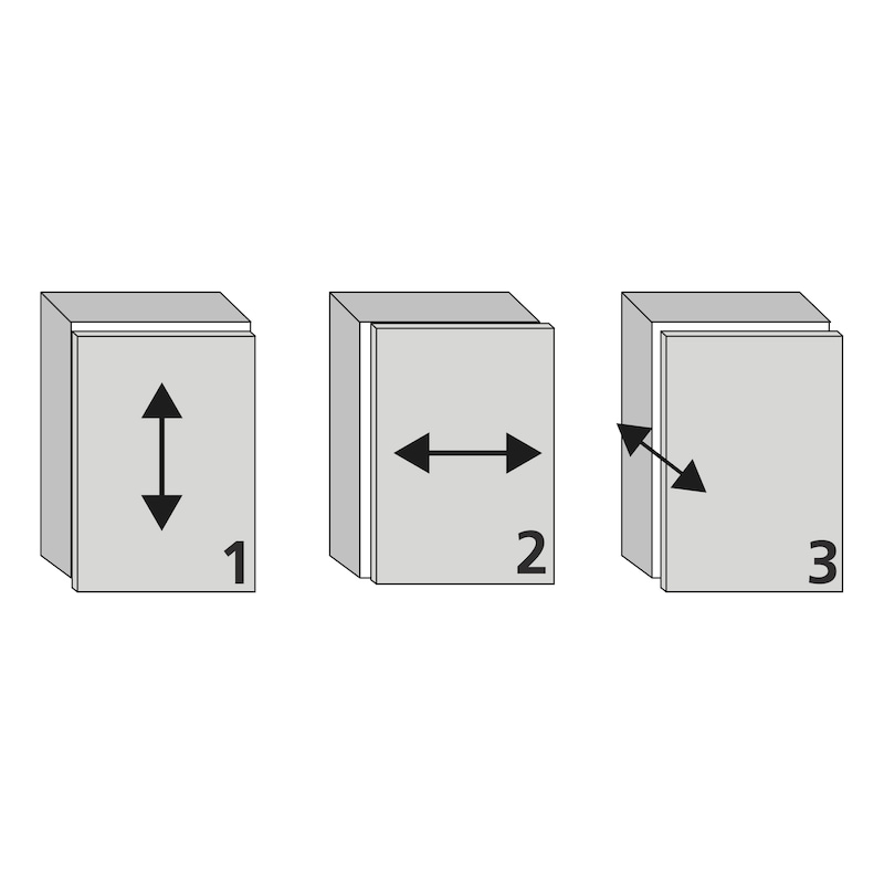 1D-Kreuzmontageplatte Quick mit 4-Punkt-Befestigung für eine sichere Verbindung zur Möbelseite - 3