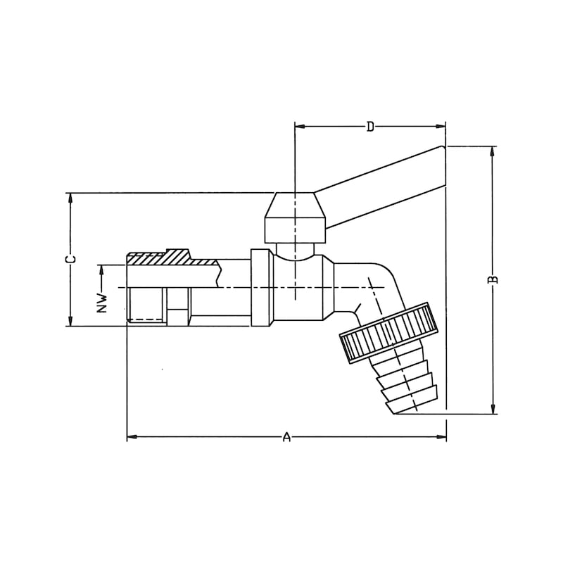 Vypúšťací ventil guľový - VODOINSTALACNY MATERIAL 1IN