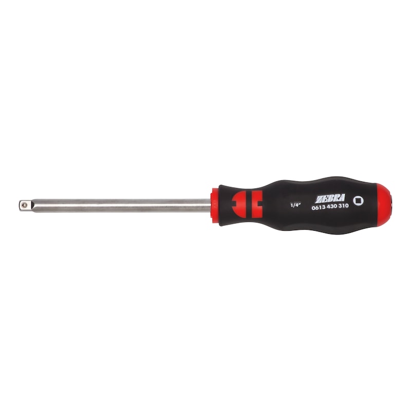 Screwdriver with 1/4 inch tip with square drive at the end of the handle - 1