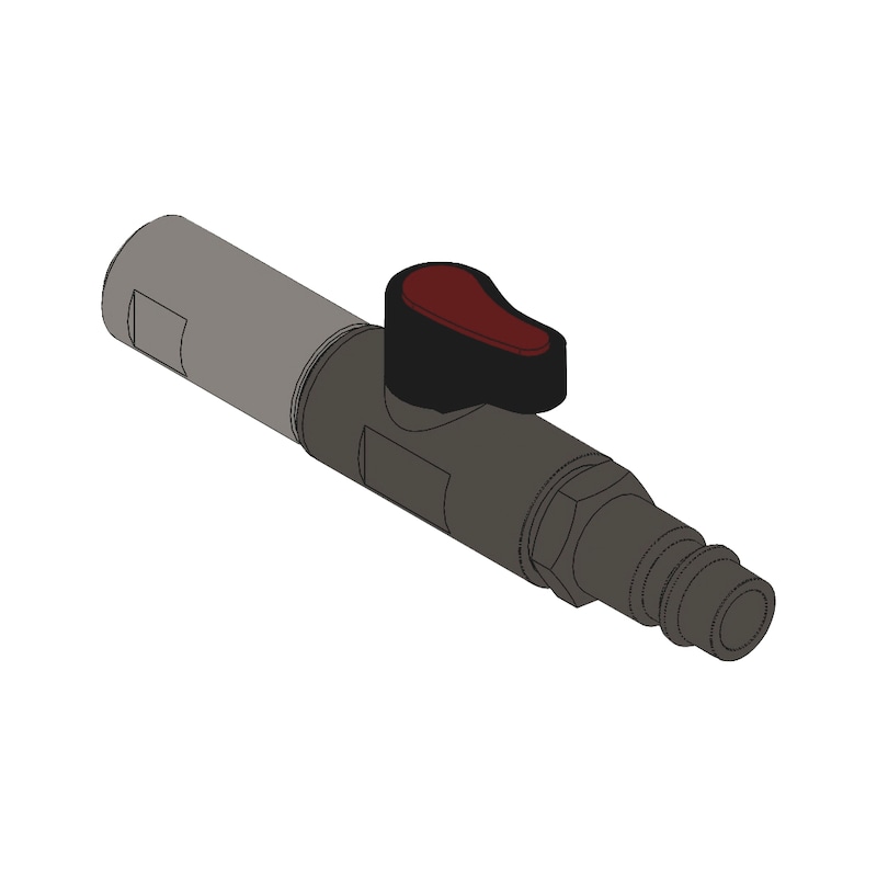 Compressed air adapter with shut-off valve