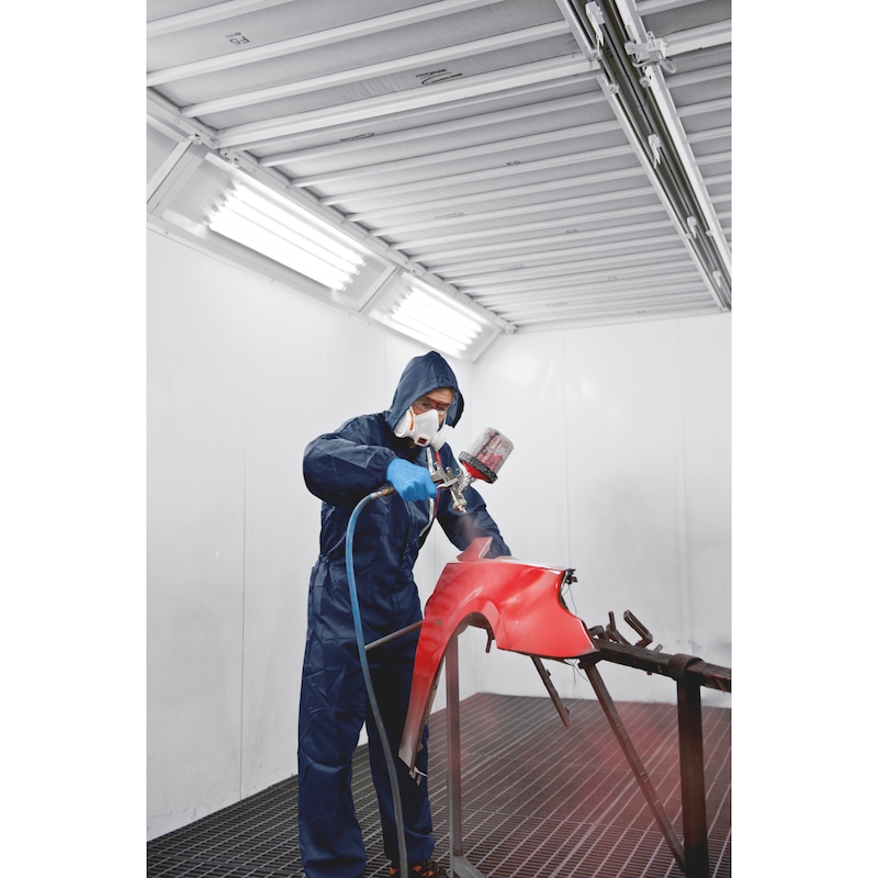 Reusable painting suit With hood and drawstring - PNTOVERAL-BLUE-L