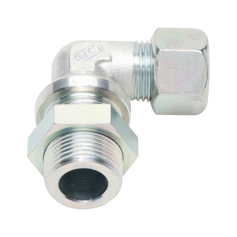 Angle screw-in connector For pneumatic brake systems