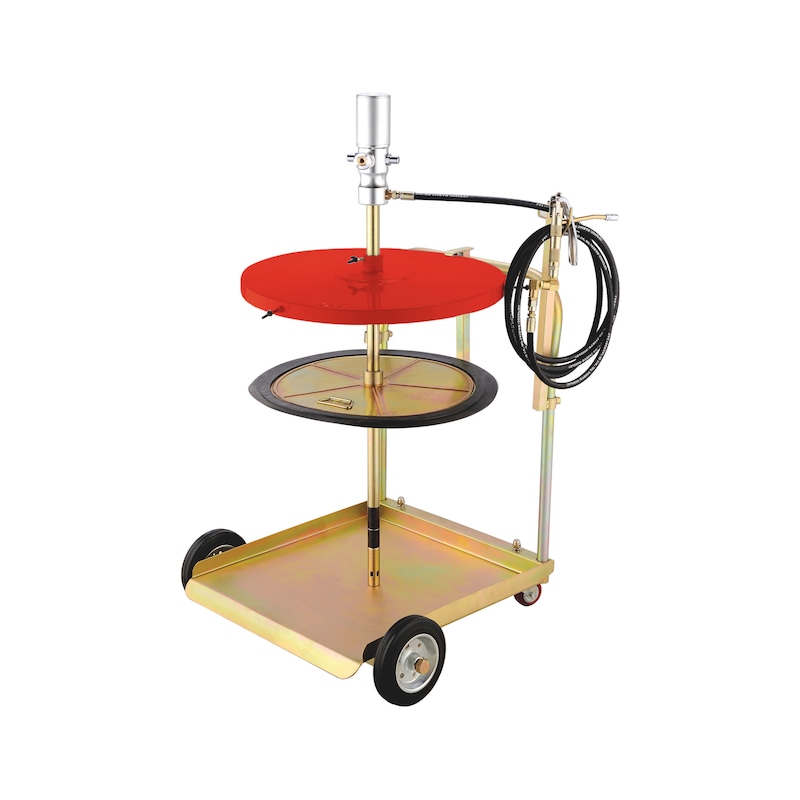 Mobile grease pneumatic lubricator with trolley - GRSEGUN-PN-DRUMTROLLEY-ST/RBR-(MFPS-220)