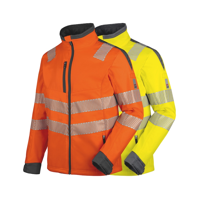 Neon high-visibility softshell jacket, class 3