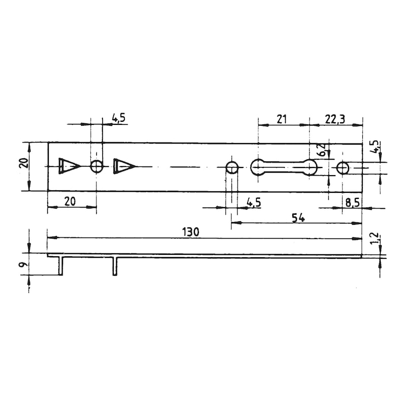 Zanca a percussione, tipo 1 - ZANCA-A-PERCUS-TIPO1-ZN(A2K)-130X20