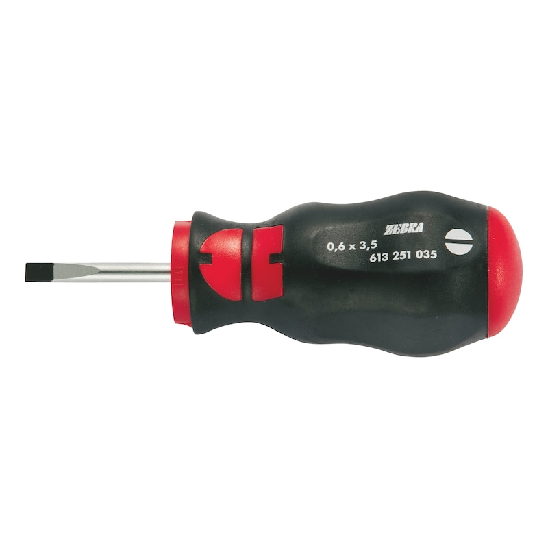 Slotted screwdriver short version with round shank - 1