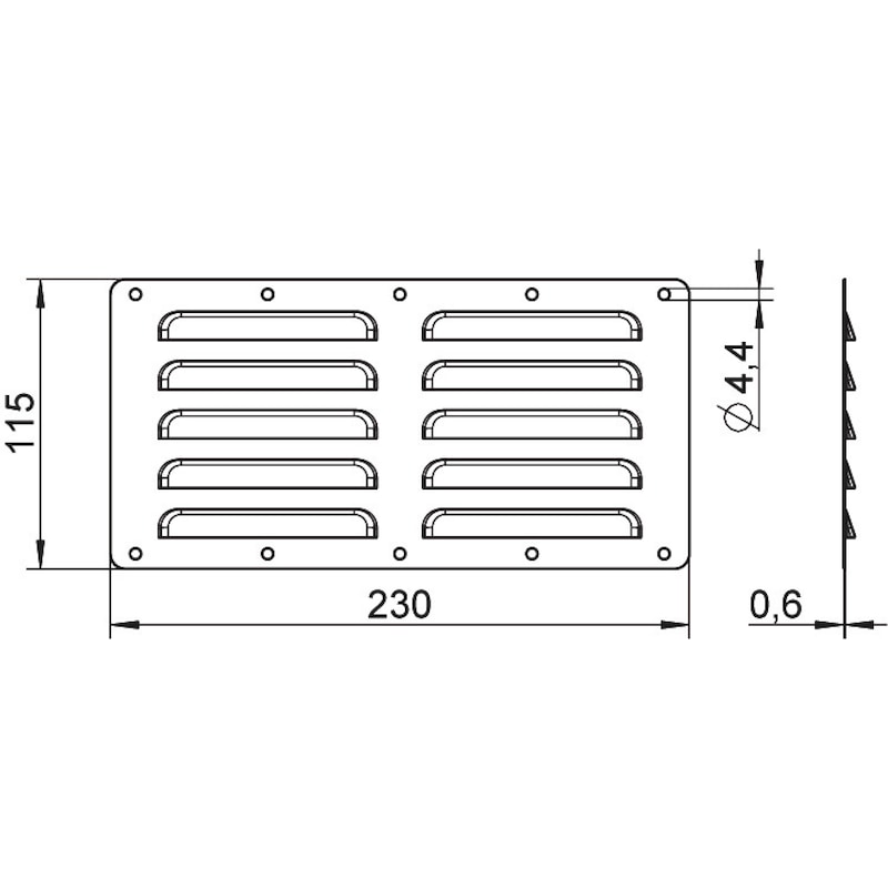 Grille de ventilation en acier inoxydable A2 de type C - GRILLE A2 TYPE C