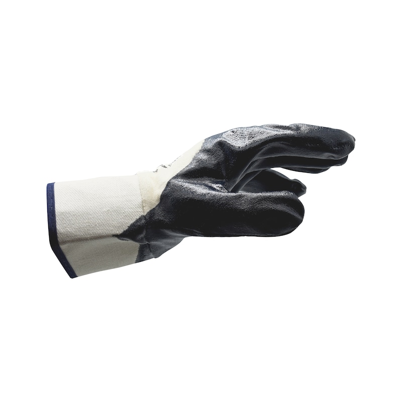Protective glove Blue, safety cuff made of nitrile - PROTGLOV-NTR-CUFF-BLUE-WHITE/BLUE-SZ10