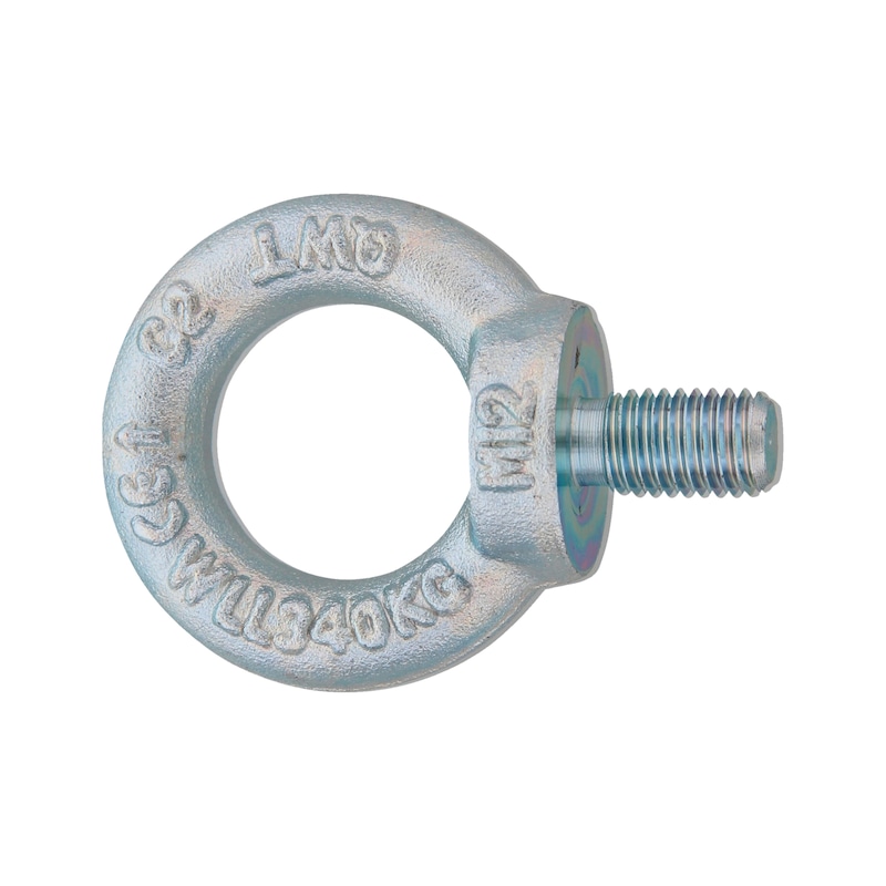 Ring bolt DIN 580, material: C15 E, zinc-plated steel, blue passivated (A2K) - 1