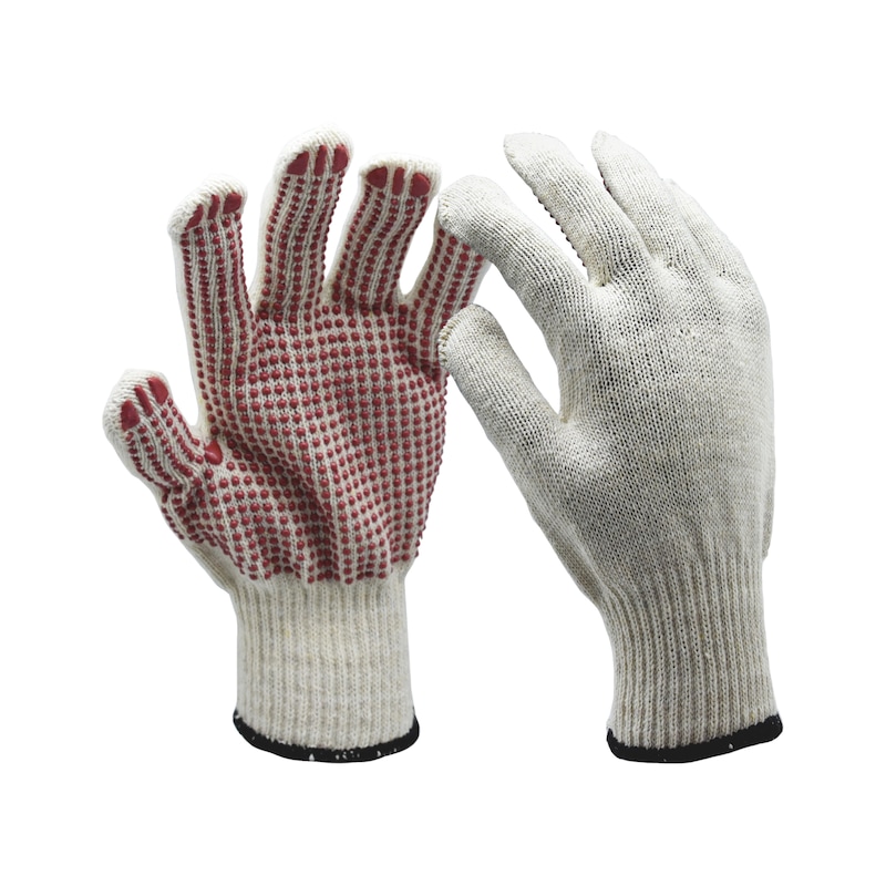 Protective glove Eco Knit W/PVC dot - PROTGLOV-KNIT-ECN-PVC-WHITE/RED-SZ10