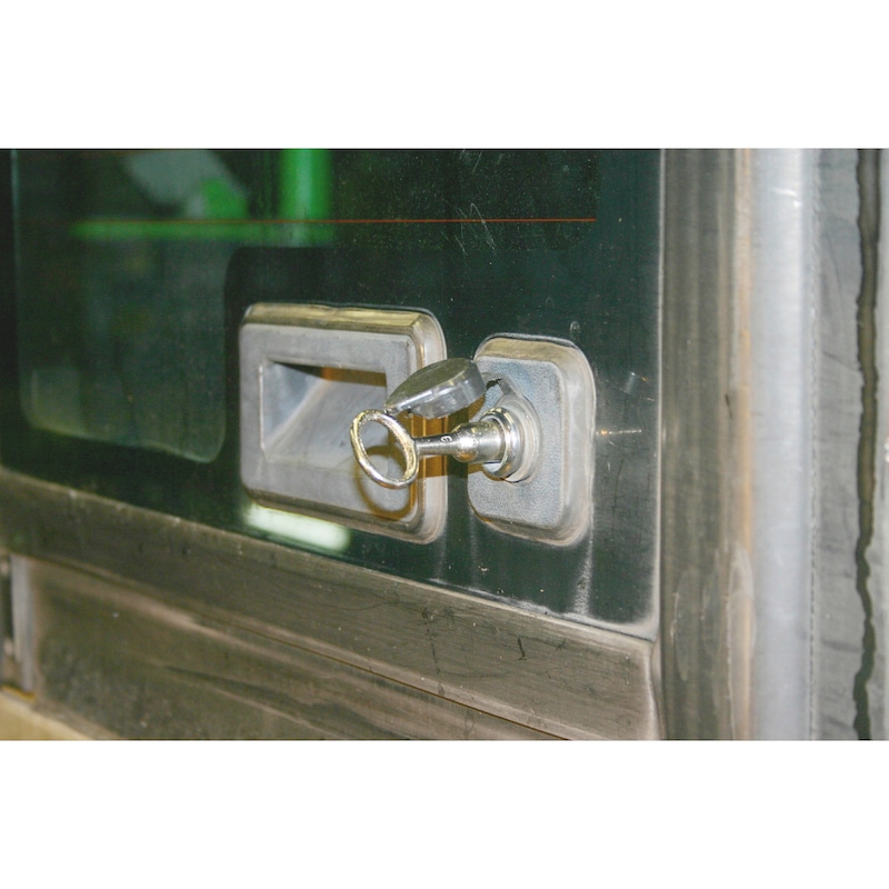 Square pin lock key With an oval wrench handle for opening bus storage covers and doors - 3