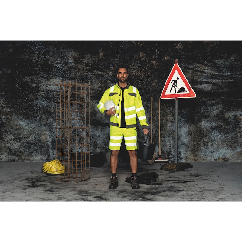 Neon high-visibility jacket, class 3 - WORK JACKET NEON YELLOW/GREY M