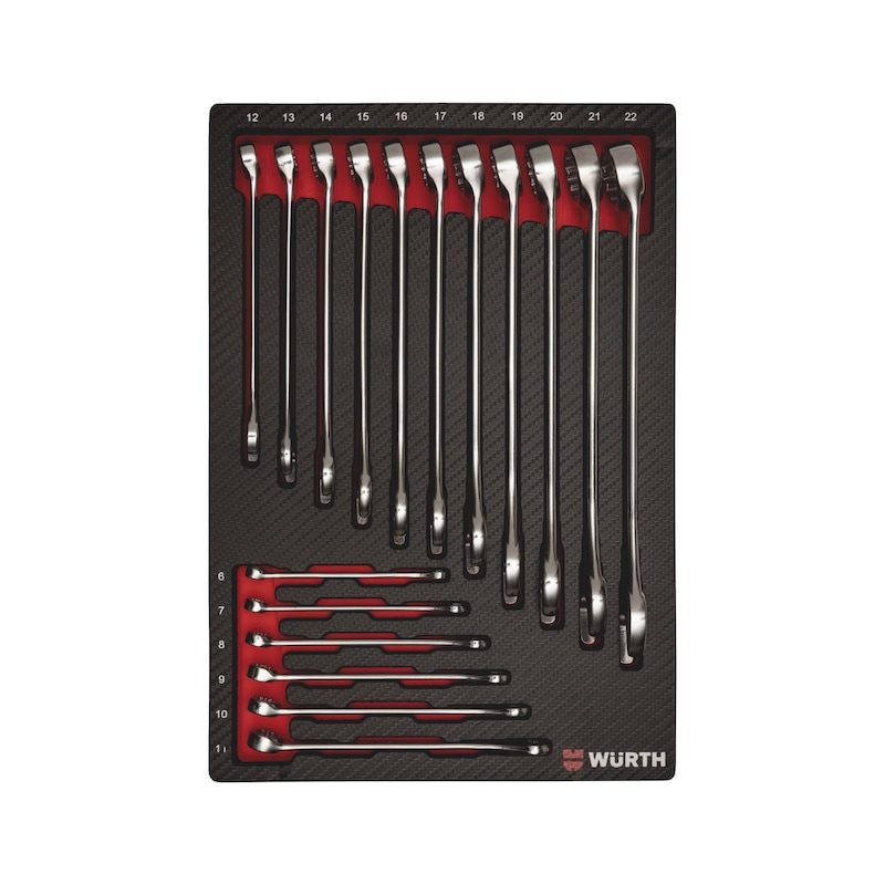 System assortment 4.4.1 combination wrenches, metric, 15° angled ring 17 pieces - 1