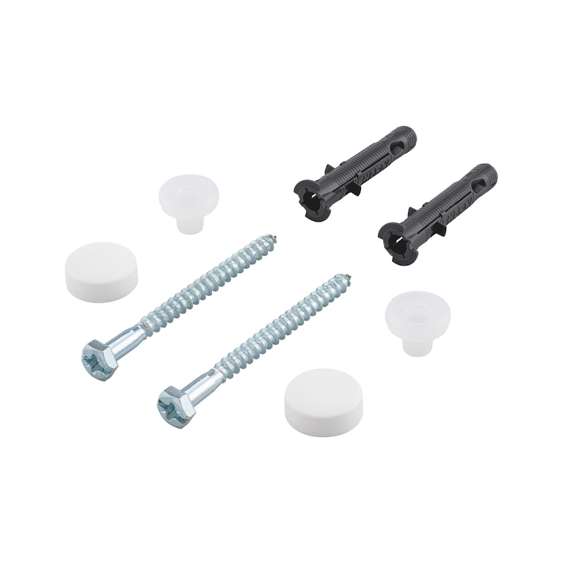 WC mounting kit with screw, galvanised