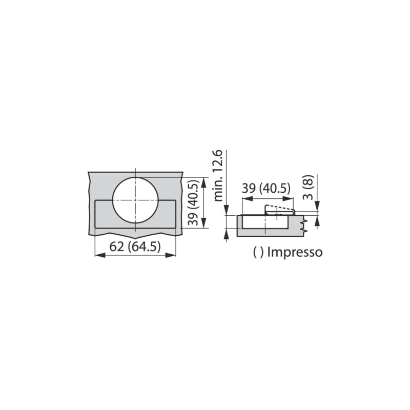 Stollenscharnier TIOMOS Impresso 110 / 90 E - 7