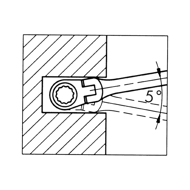 Ratschen-Ring-Maulschlüssel metrisch flexibler Ratschenkopfmit  POWERDRIV<SUP>®</SUP>-Antrieb - 4