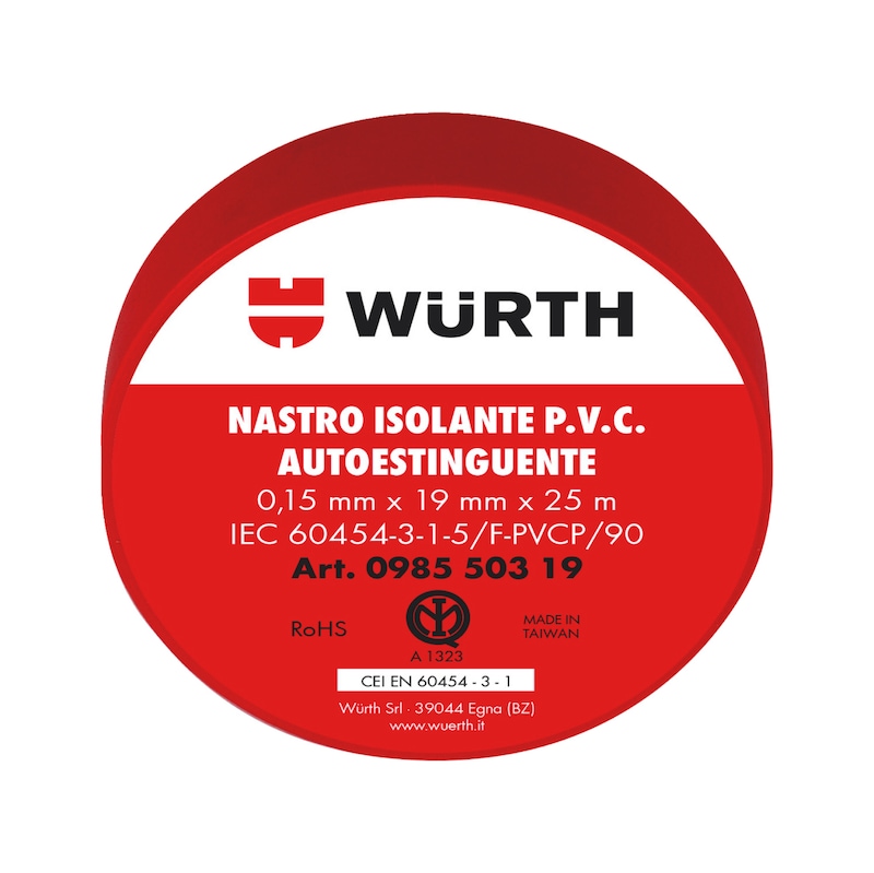 Nastro isolante HIGH QUALITY - NASTRO ISOL.PVC IMQ ROSSO   19MMX25M