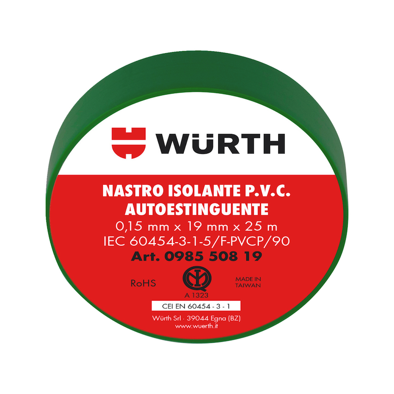 Nastro isolante HIGH QUALITY - NASTRO ISOL.PVC IMQ VERDE 19MMX25M