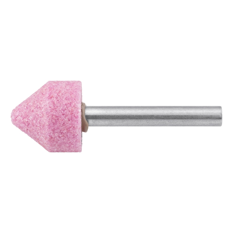 特种熔融氧化铝打磨头，粉色 - 圆锥体刚玉磨头-S6MM-D20-WL20MM
