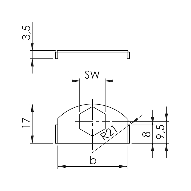 Sicherungsplatte DIN3015-1, Typ VS, W.TEC-Serie - 2