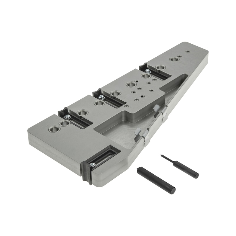 Aluminium front drilling jig For Nova Pro Scala, for universal use for front drill holes of all frame heights up to H250