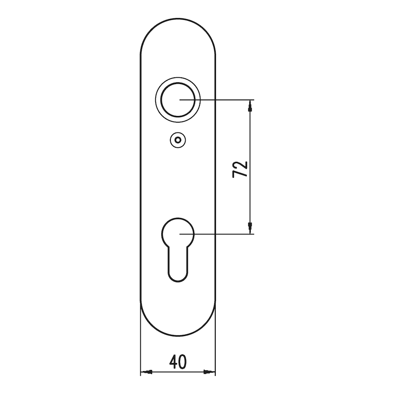Set van deurklink/schild PC met knop AL 170/AL 21 - 3