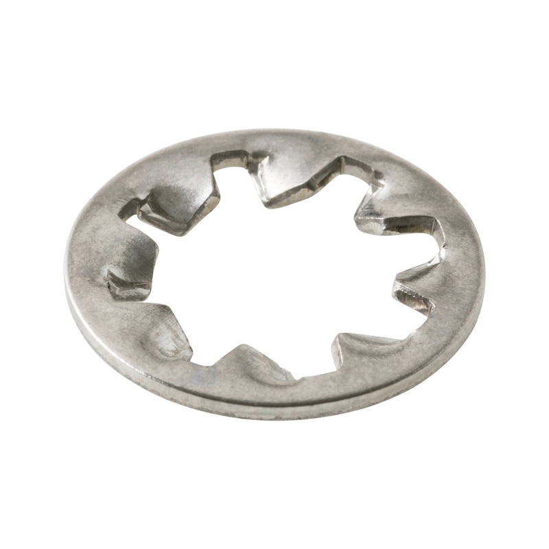 Rondella dentellata internamente, forma J DIN 6797, acciaio inox A2 - 3