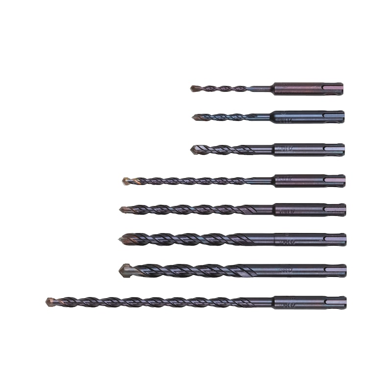 Multi-purpose drill bit, multi-pack, MFD-S Plus 8 pieces - DRL-GENPURP-SORT-MFDS-PLUS-(5-12)-8PCS