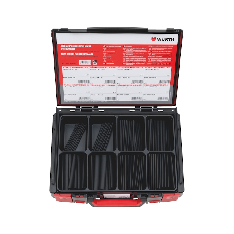 Thin-walled heat-shrink hose assortment 130 pieces in system case 4.4.1.