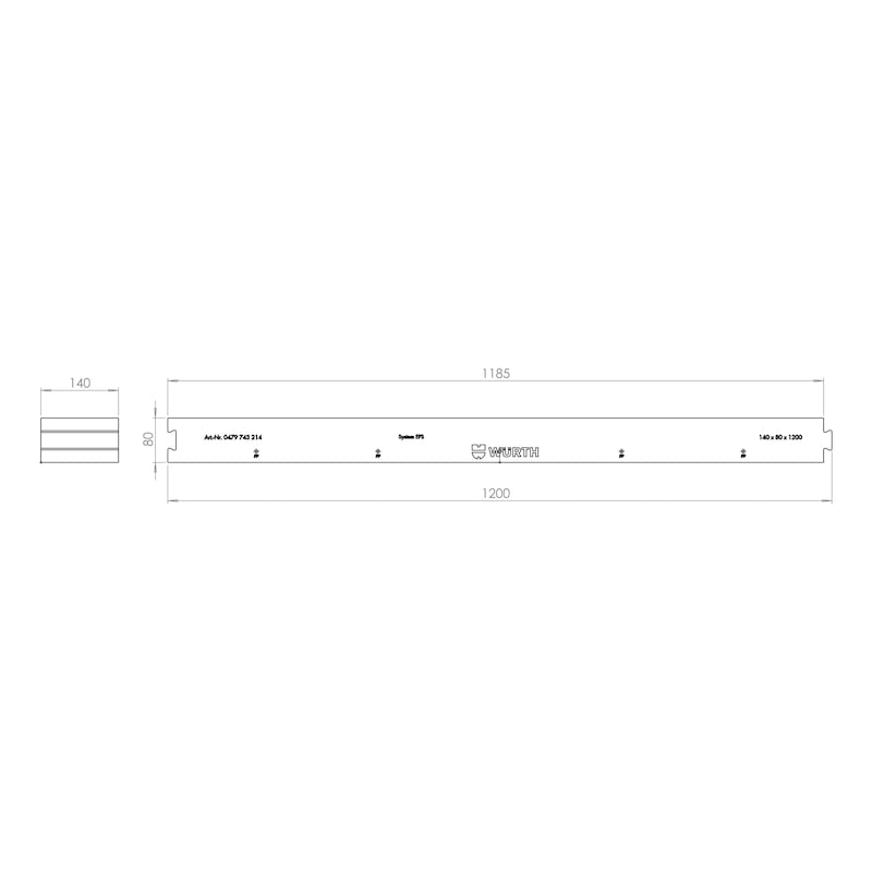 VWM in-front-of-wall mounting system, EPS system - MNTBRKT-VWM-SYS-EPS-WHITE-140X80X1200MM