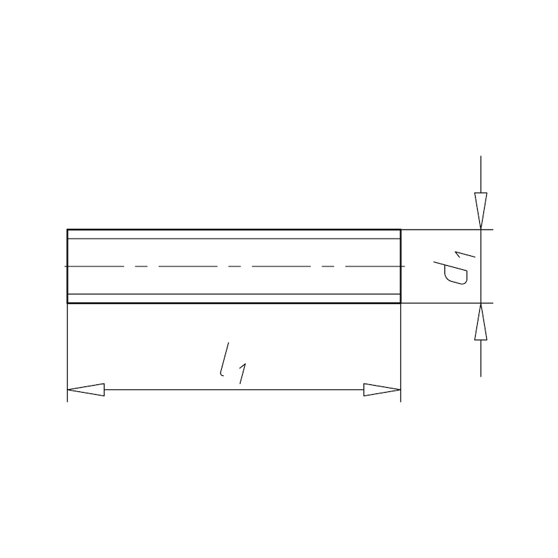 Gevindstykke DIN 976-1 (form A) med metrisk ISO-standardgevind, forzinket stål 8.8, blåpassiveret - 2