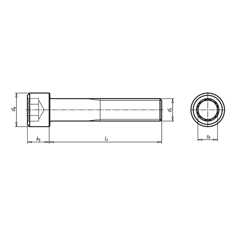 Zylinderschraube mit Innensechskant ISO 4762 / DIN 912, Stahl 8.8, verzinkt blau passiviert (A2K) - 2