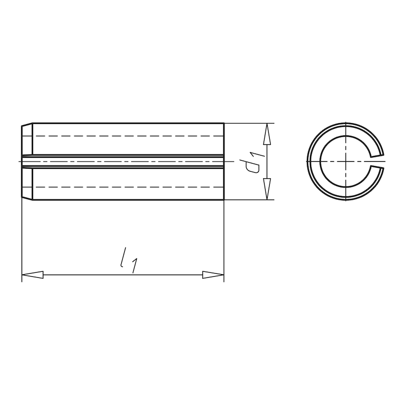 Spannstift/Spannhülse - leichte Ausführung DIN 7346, Stahl blank - 2