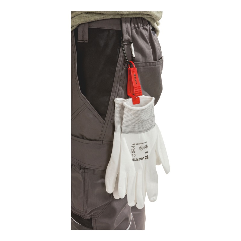 6 Clips Pince à Gants Avec Mousqueton - Fixation Gants & Serviettes - Noir